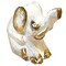 Stoneage Arts Inc 5" x 4" White and Gold Elephant Handmade Statue